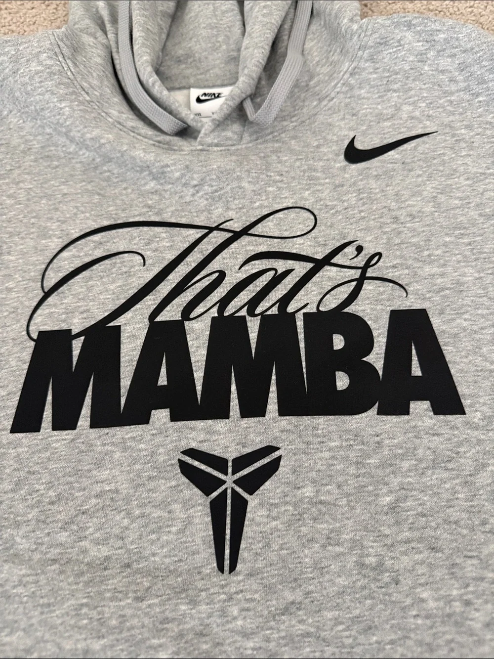 Nike Grey 'That's Mamba' Pullover Hoodie with Black Graphic